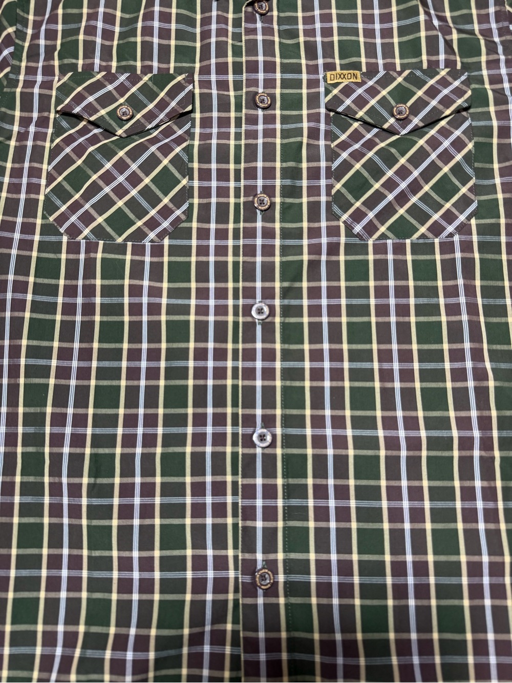 DIXXON Flannel Scotch Bamboo Blend Button Down Green Plaid Shirt Anchorman M - Picture 5 of 14